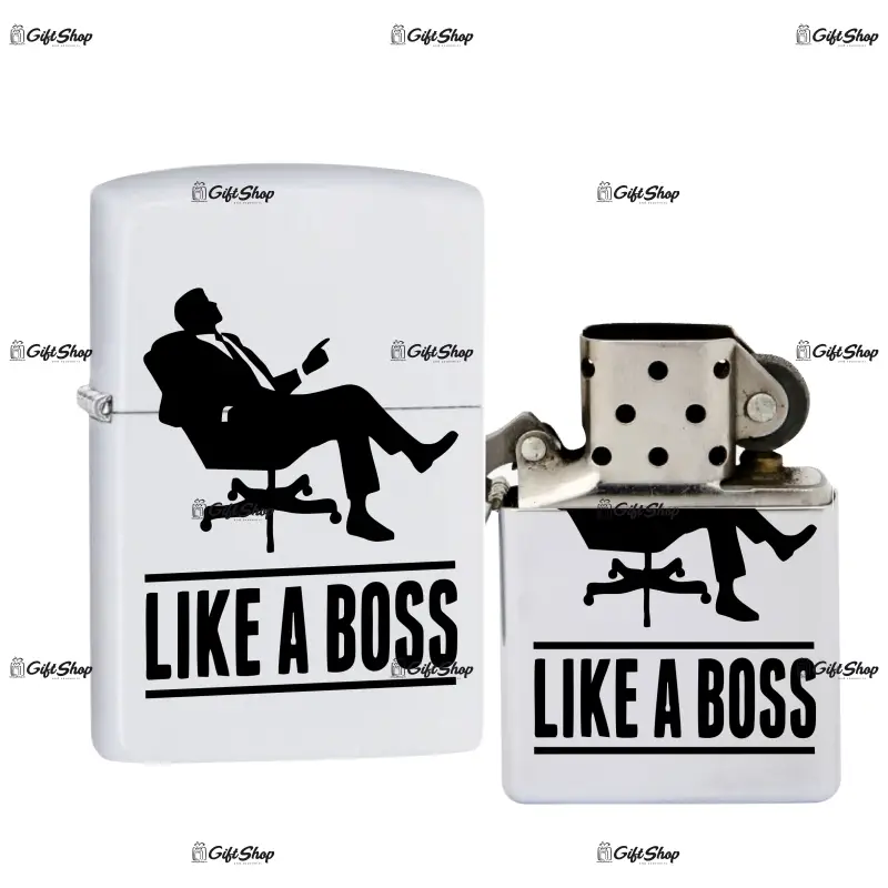 Like a boss, bricheta metalica gravata laser cu mesaj